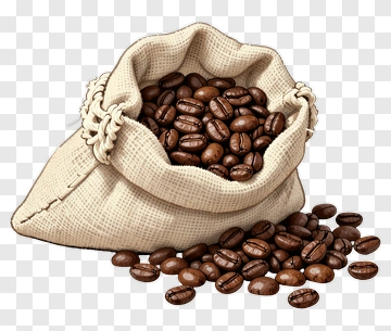 Coffee Bag With Spilled Beans PNG
