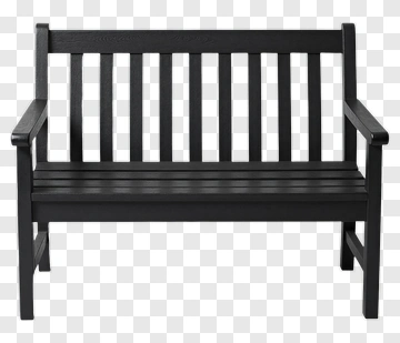 Black Wooden Bench PNG
