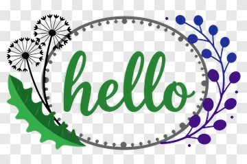 Hello Floral Design PNG