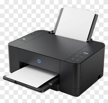 Printer With Paper Output PNG