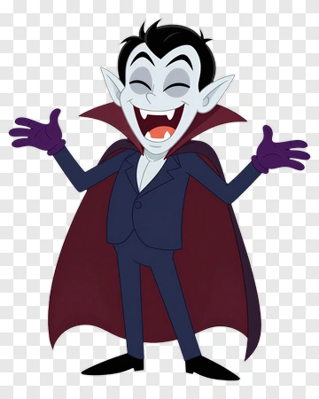 Cartoon Vampire With Open Arms PNG