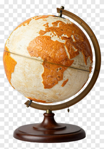 Globe On Wooden Stand PNG