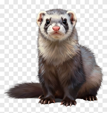 Realistic Ferret Sitting PNG