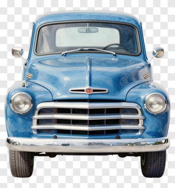 Vintage Blue Pickup Truck PNG
