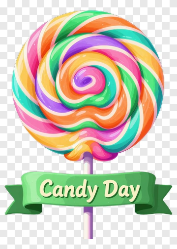 Colorful Lollipop For Candy Day PNG