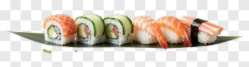 Sushi Rolls On A Leaf Plate PNG