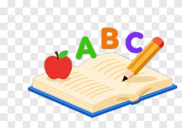 Colorful Abc Book With Apple And Pencil PNG