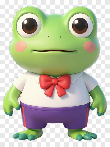 Cartoon Frog Character In A Bow Tie PNG