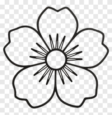 Black Outline Flower PNG