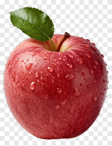 Red Apple With Water Droplets PNG