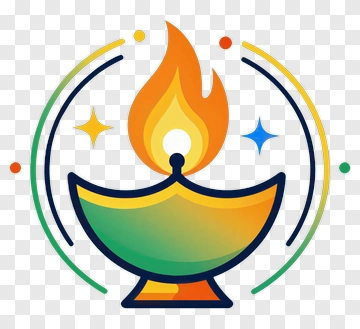 Colorful Lamp With Flame And Sparkles PNG