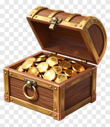 Treasure Chest Filled With Gold Coins PNG