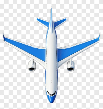 3D Airplane With Blue Wings PNG