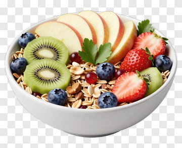 Fruit And Oatmeal Breakfast Bowl PNG