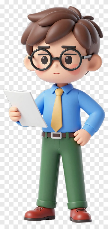3D Boy Holding A Sheet Of Paper PNG