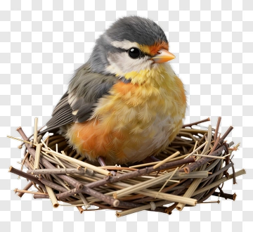 Bird Sitting In A Nest PNG