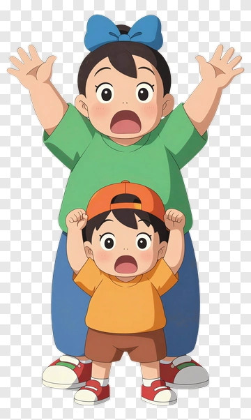 Cartoon Family Celebrating PNG