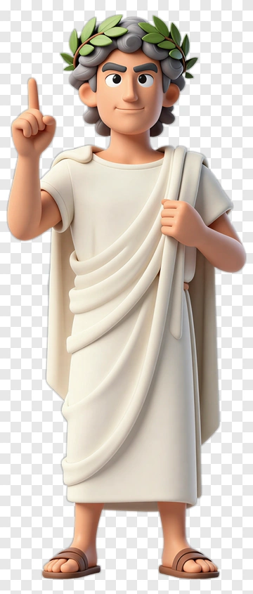 Cartoon Philosopher Holding A Finger Up PNG