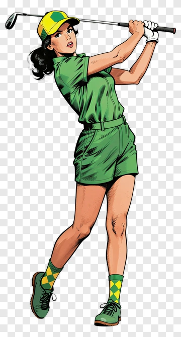 Golfer Swinging A Club PNG
