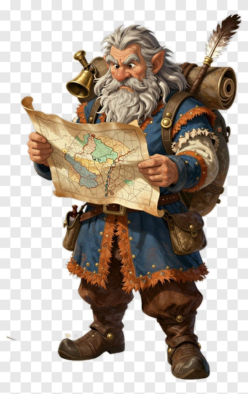 3D Gnome Holding A Map PNG