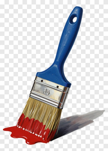 Paint Brush With Red Paint PNG