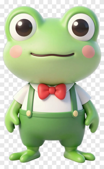Cartoon Frog Character With Bow Tie PNG