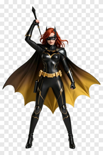 Batgirl Holding A Bat PNG