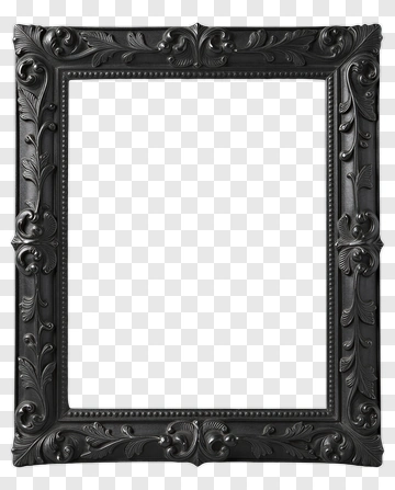 Black Ornate Picture Frame PNG