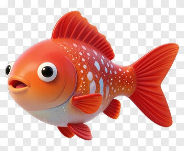 Cartoon Goldfish With Big Eyes PNG