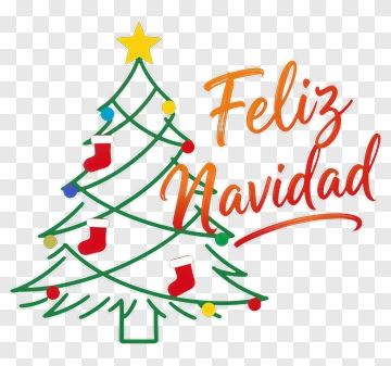 Christmas Tree With Feliz Navidad Text PNG