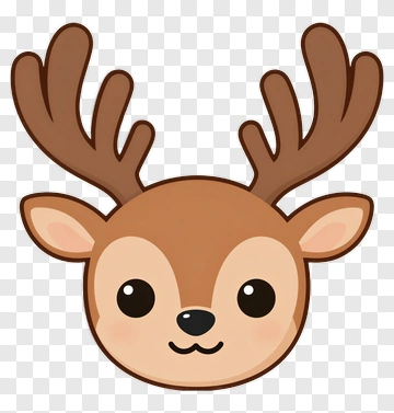 Cartoon Deer Face PNG