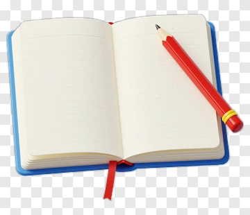 Open Notebook With A Pencil PNG