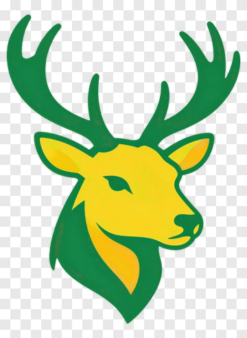 Stylized Green Deer Head PNG