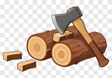 Axe And Logs PNG