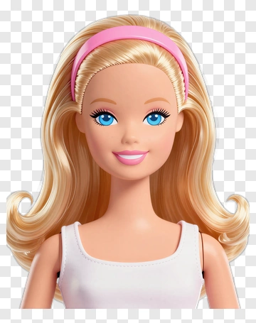 Doll With Blonde Hair And Pink Headband PNG
