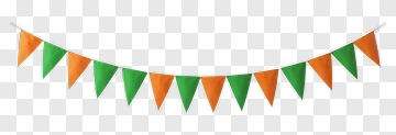 Colorful Party Bunting With Orange And Green Flags PNG