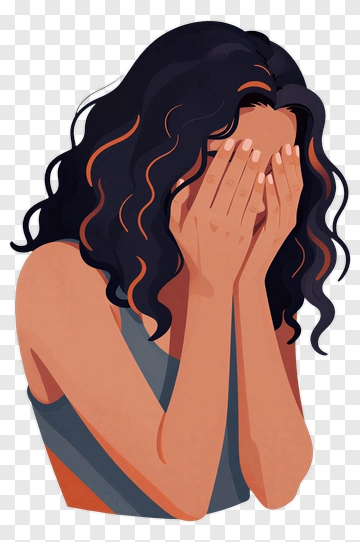 Woman Covering Face In Emotion PNG