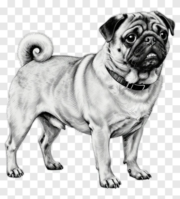 Pug Dog Standing PNG