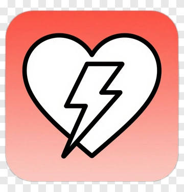 Heart With Lightning Bolt Icon PNG