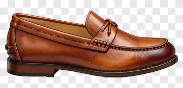 Brown Leather Loafer Shoe PNG