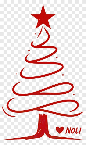 Red Christmas Tree With Star PNG