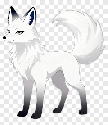 Cartoon White Fox PNG