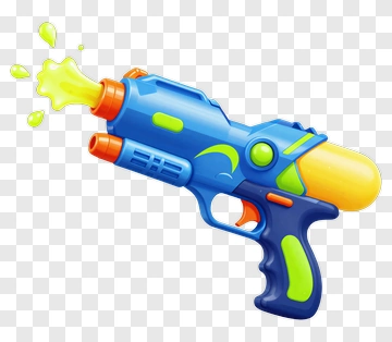 Colorful Water Gun Spraying Water PNG