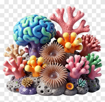 Colorful Coral Reef Composition PNG