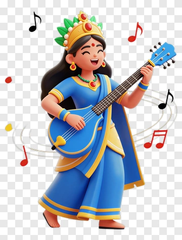 Cartoon Woman Playing A Musical Instrument PNG