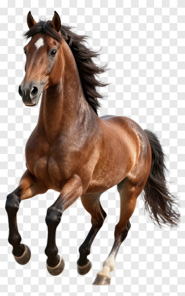 Realistic Brown Horse Running PNG