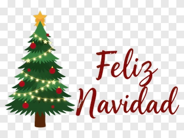 Christmas Tree With Feliz Navidad Text PNG
