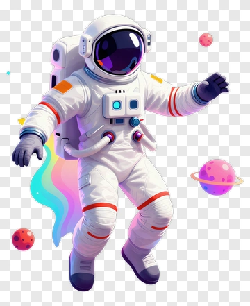 Cartoon Astronaut Floating In Space PNG