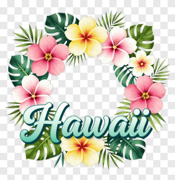 Hawaii Floral Wreath PNG