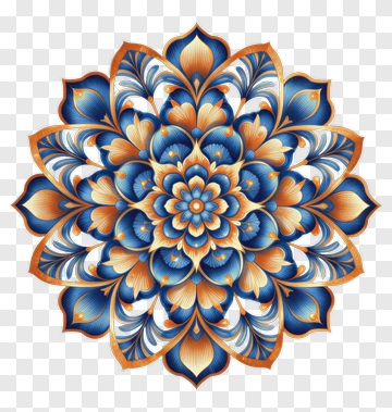 Colorful Floral Mandala Design PNG